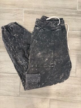 Shore Sarasota Boutique Acid-Wash Charcoal Drawstring Joggers size Medium
